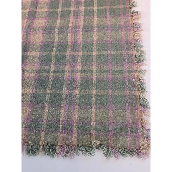 Set Of 6 Vintage Pastel Plaid Fringed Cotton Fabric Napkins 16"x16" Soft Home Dé - Picture 9 of 10